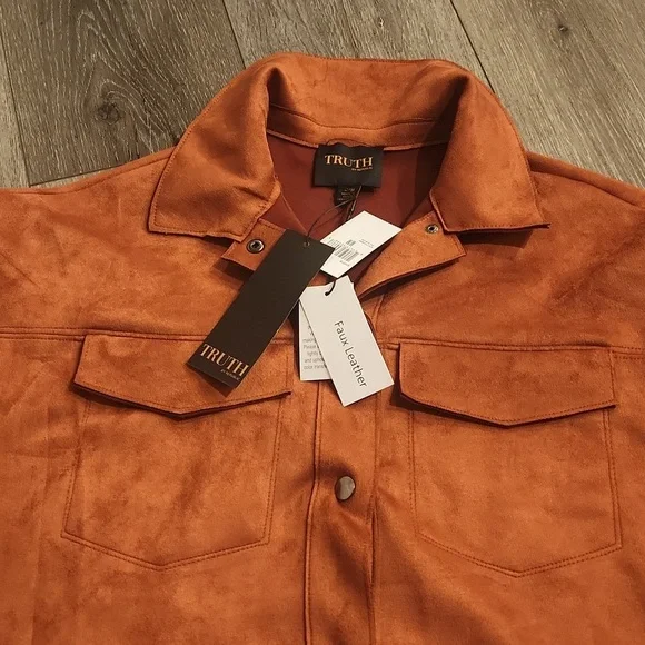 Truth Rust Orange Faux Suede Jacket - Picture 2 of 5